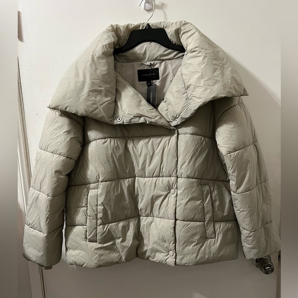Banana Republic Gray Puffer Jacket